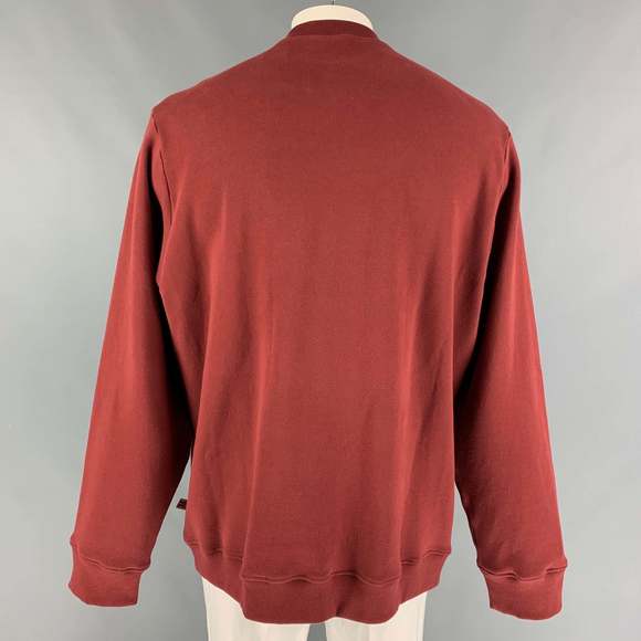 WALTER VAN BEIRENDONCK FW21 Burgundy Bear Applique Cotton Crew-Neck Sweatshirt - Picture 3 of 5